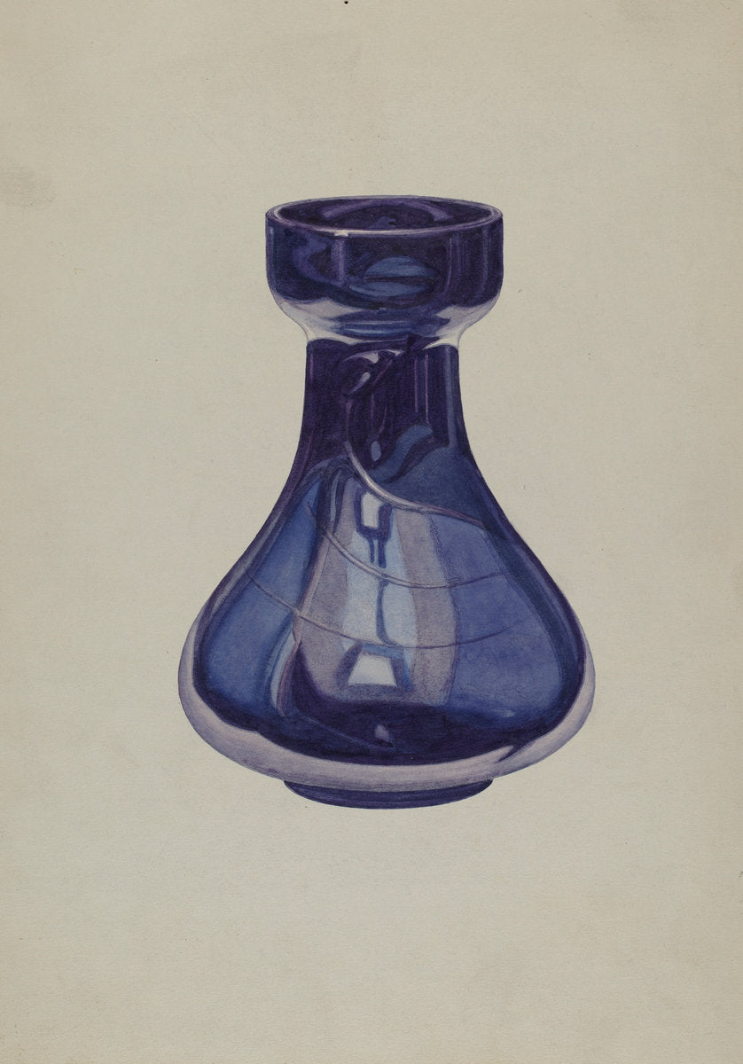 Cobalt Vase by Henry Moran (American, active c. 1935), 16X12"(A3)Poster Print