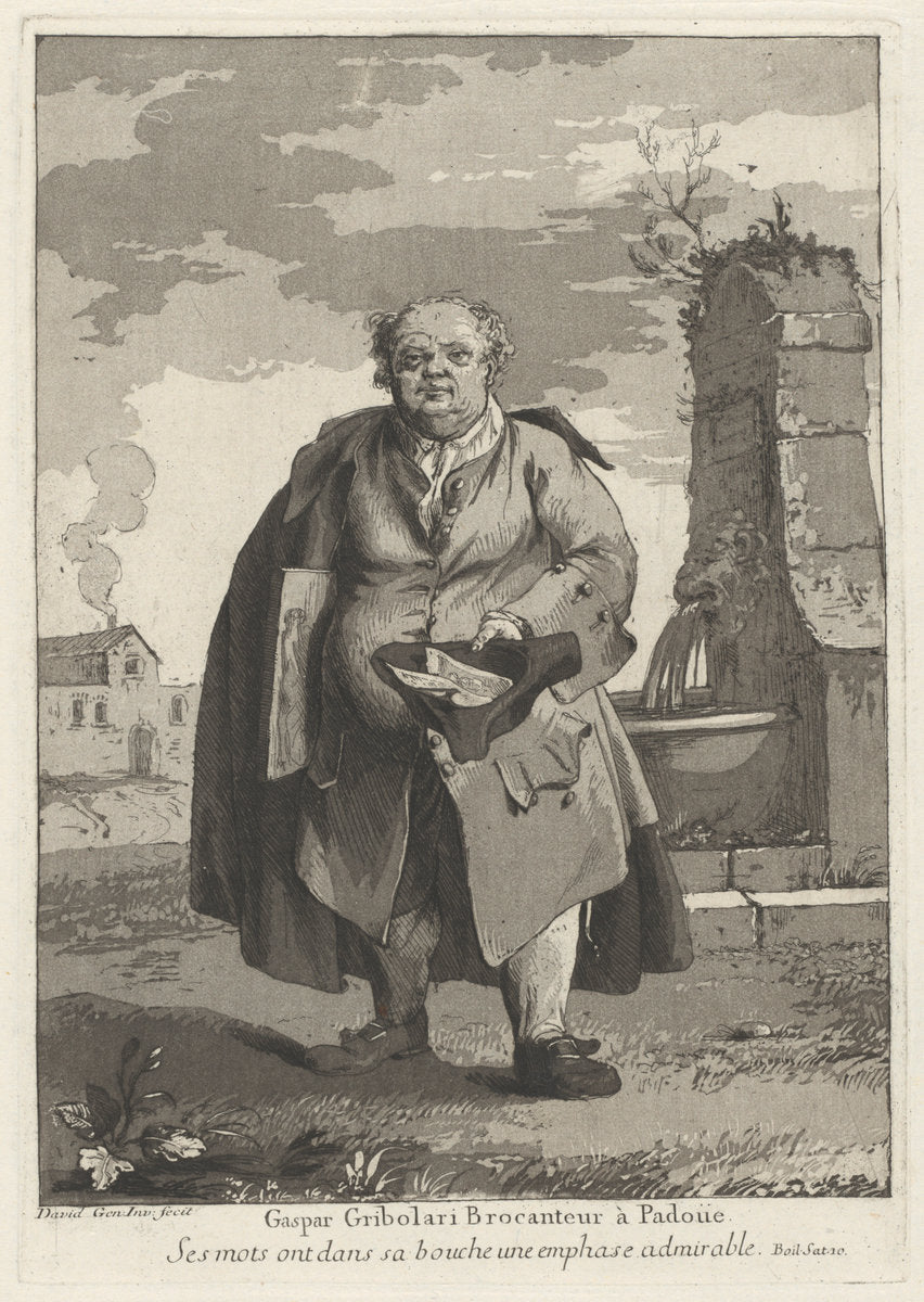 Gaspar Gribolari brocanteur à Padoue (Gaspar Gribolari, Second-Hand Dealer in Padua) by Giovanni David (Italian, 1743 - 1790), 16X12"(A3)Poster Print