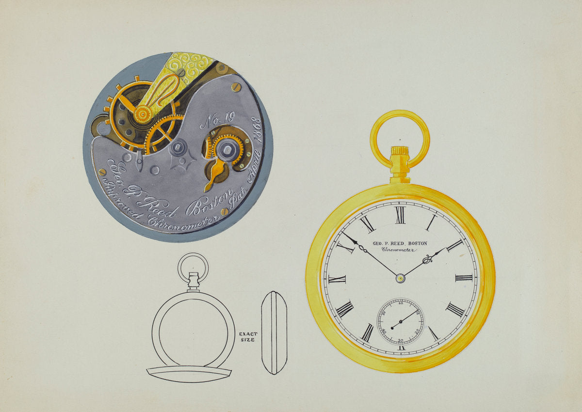 Watch Dial and Frame by Harry G. Aberdeen (American, active c. 1935), 16X12"(A3)Poster Print