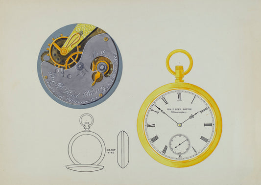 Watch Dial and Frame by Harry G. Aberdeen (American, active c. 1935), 16X12"(A3)Poster Print