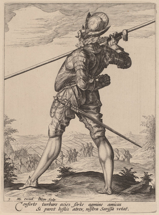 Pikeman by Jacques de Gheyn II after Hendrik Goltzius (Dutch, 1565 - 1629), 16X12"(A3)Poster Print