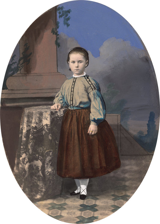 1860s by American 19th Century (Portrait of a Girl), 16X12"(A3)Poster Print