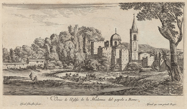 Veue de l'Eglise de la Madonna del popolo à Rome by Israël Silvestre (French, 1621 - 1691), 16X12"(A3)Poster Print