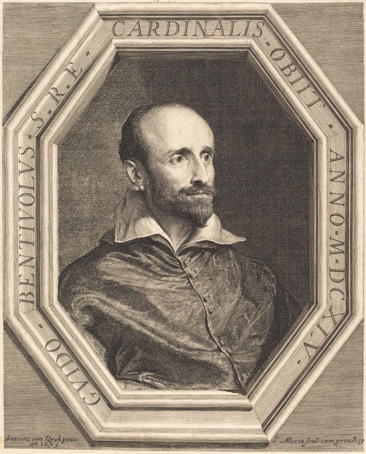 Cardinal Guido Bentivoglio by Jean Morin (French, c. 1600 - 1650), 16X12"(A3)Poster Print