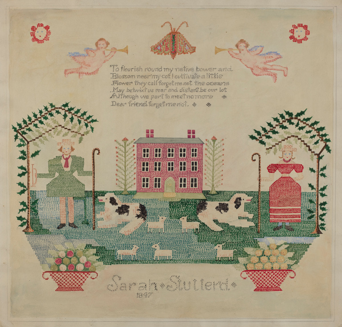 Sampler by Eva Wilson (American, active c. 1935), 16X12"(A3)Poster Print