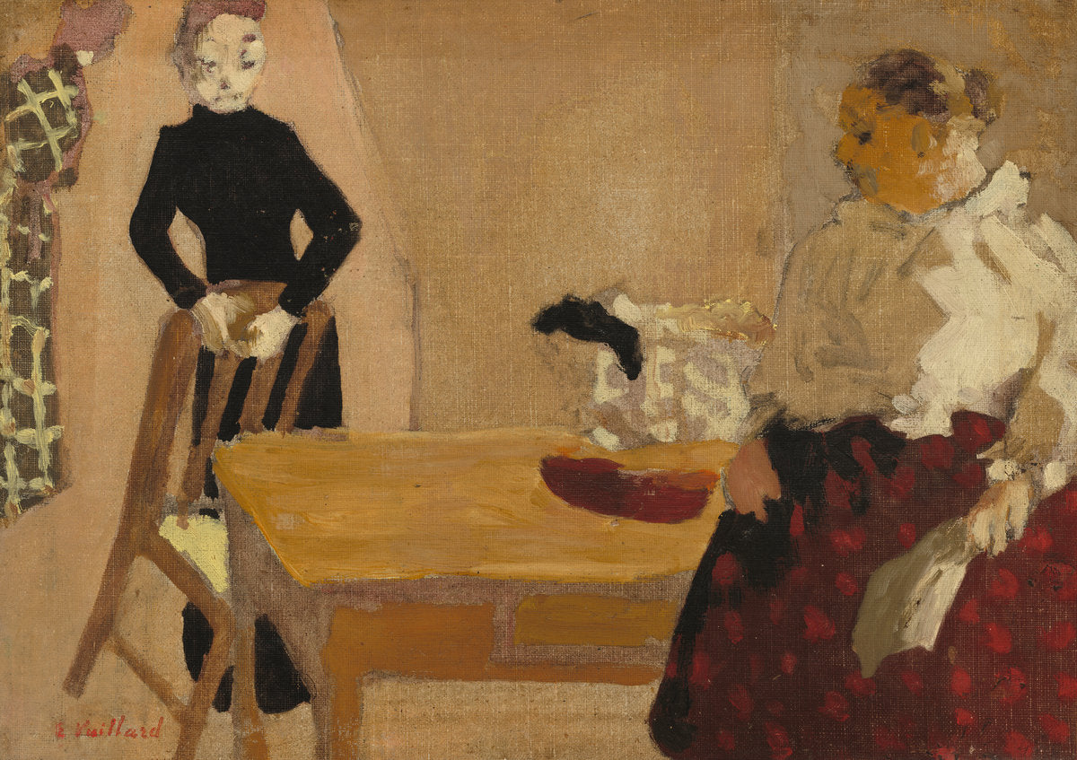 The Conversation by Edouard Vuillard (French, 1868 - 1940), 16X12"(A3)Poster Print