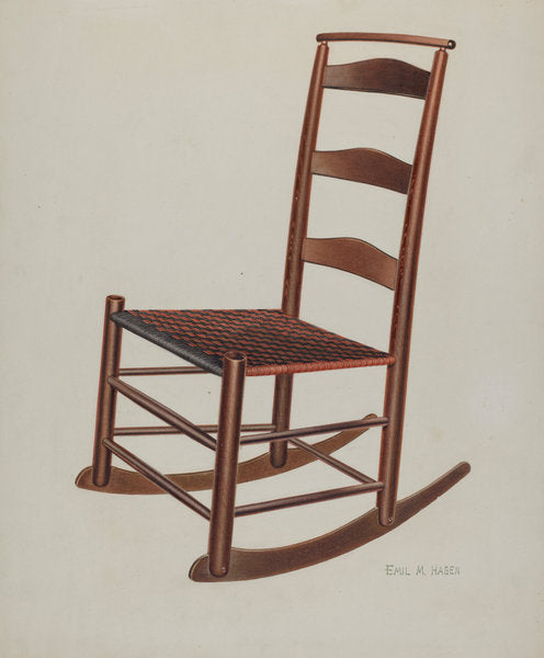 Shaker Chair by Emil Hagen (American, active c. 1935), 16X12"(A3)Poster Print