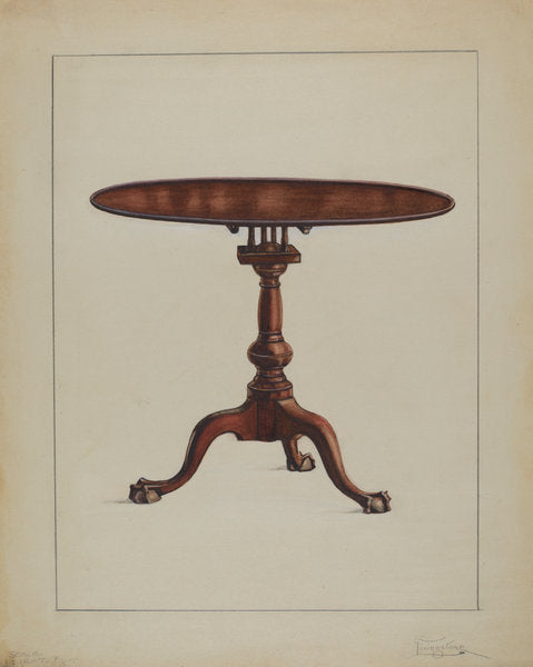 Tilt-top Table by Rolland Livingstone (American, active c. 1935), 16X12"(A3)Poster Print