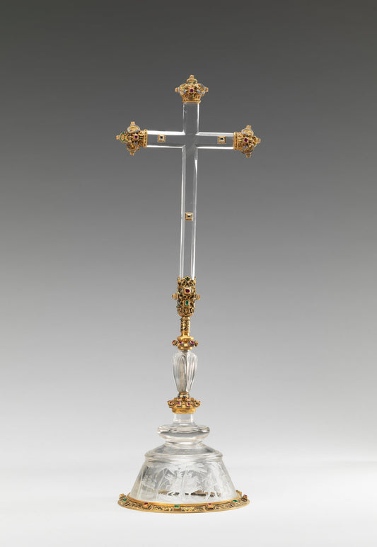 Altar Cross by Attributed to Saracchi Workshop (foot); Western European 19th Century (cross and its mounts) (Italian, active 16th century), 16X12"(A3)Poster Print