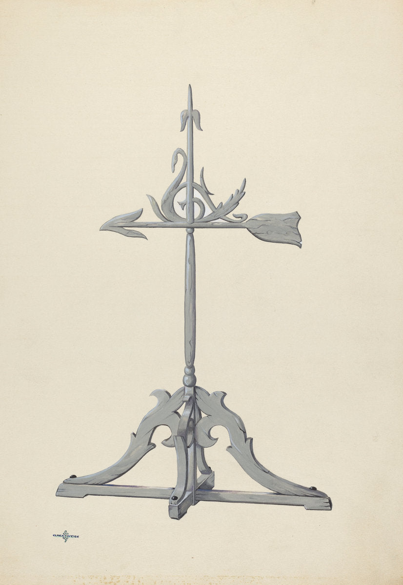 Weather Vane by Elmer Weise (American, active c. 1935), 16X12"(A3)Poster Print