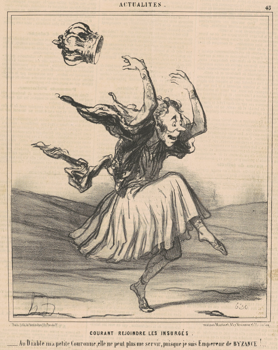 Courant rejoindre les insurgés by Honoré Daumier (French, 1808 - 1879), 16X12"(A3)Poster Print