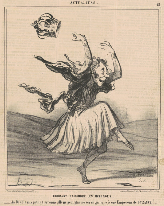 Courant rejoindre les insurgés by Honoré Daumier (French, 1808 - 1879), 16X12"(A3)Poster Print