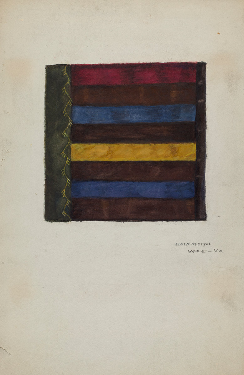 Silk Quilt - Roman Stripe by Elgin Moncure Styll (American, active c. 1935), 16X12"(A3)Poster Print
