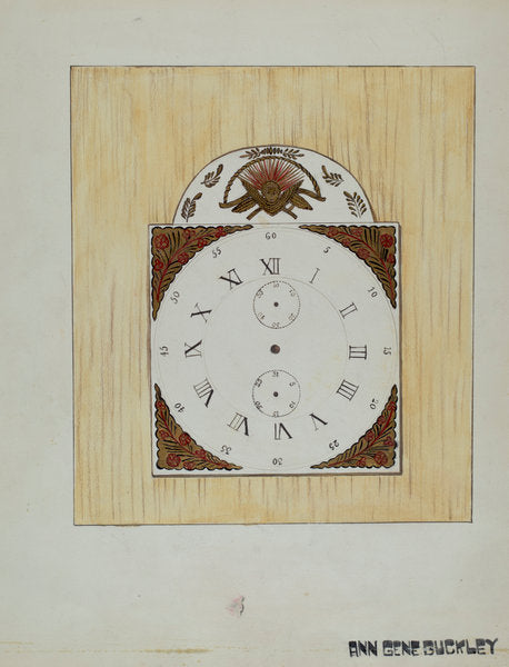 Clock Face by Ann Gene Buckley (American, active c. 1935), 16X12"(A3)Poster Print
