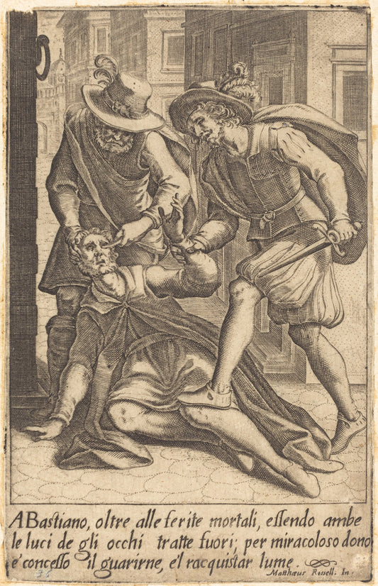 Bastiano by Jacques Callot after Matteo Rosselli (French, 1592 - 1635), 16X12"(A3)Poster Print