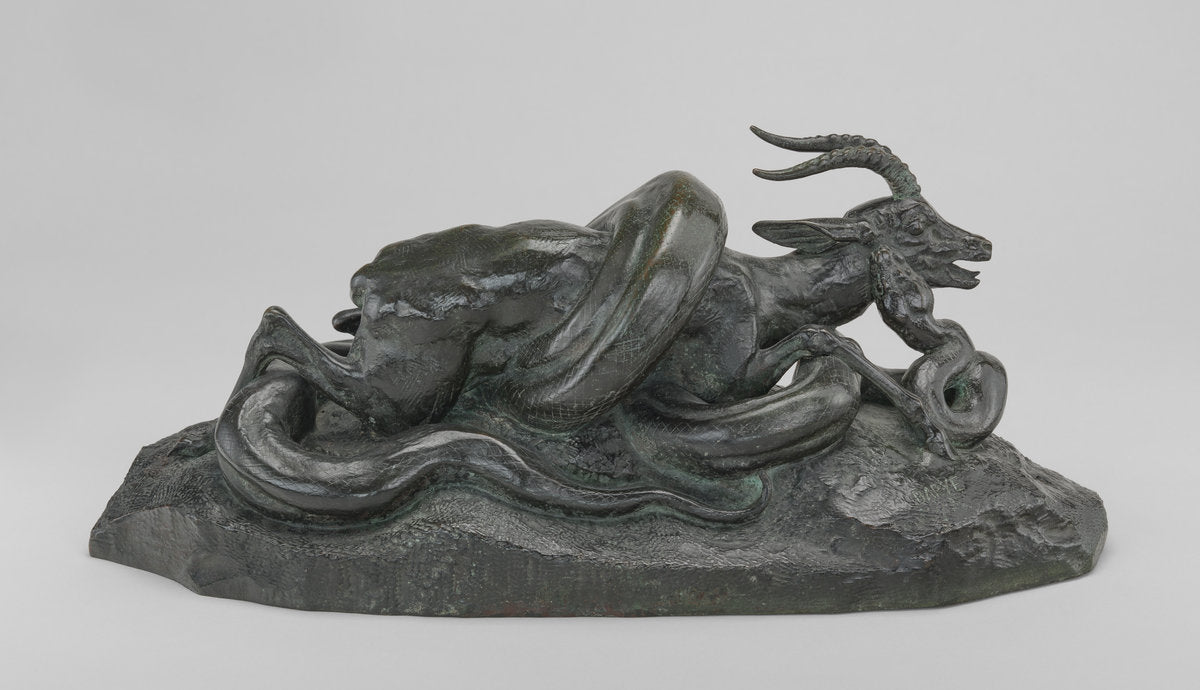 Python Crushing a Gazelle by Antoine-Louis Barye (French, 1795 - 1875), 16X12"(A3)Poster Print
