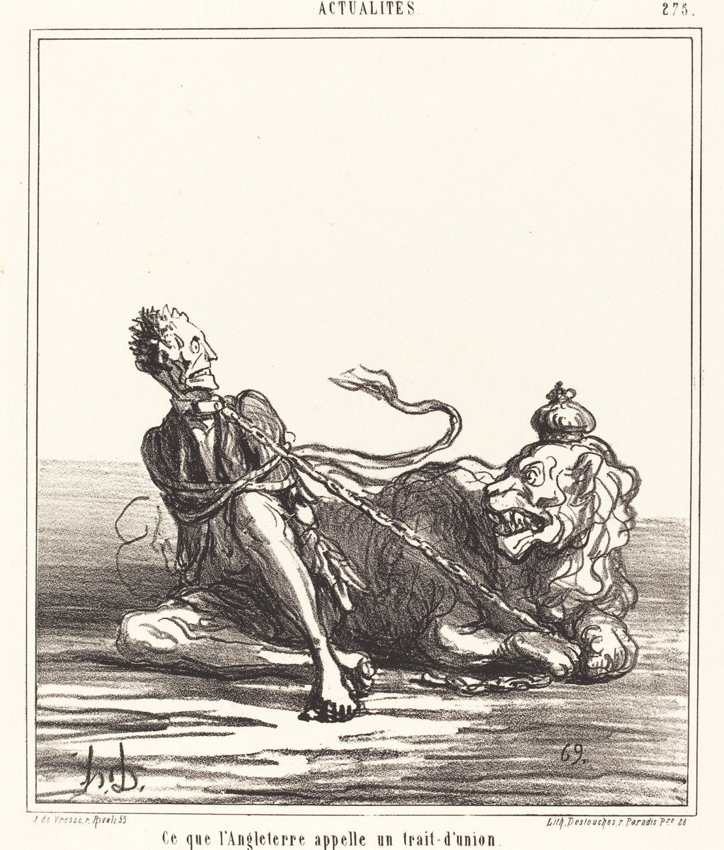 Ce que l'Angleterre appelle un trait-d'union by Honoré Daumier (French, 1808 - 1879), 16X12"(A3)Poster Print