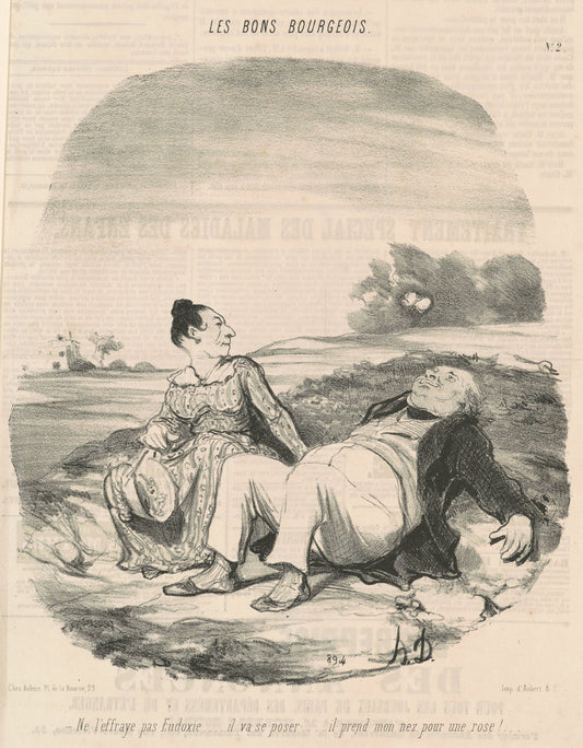 Ne l'effraye pas Eudoxie... by Honoré Daumier (French, 1808 - 1879), 16X12"(A3)Poster Print
