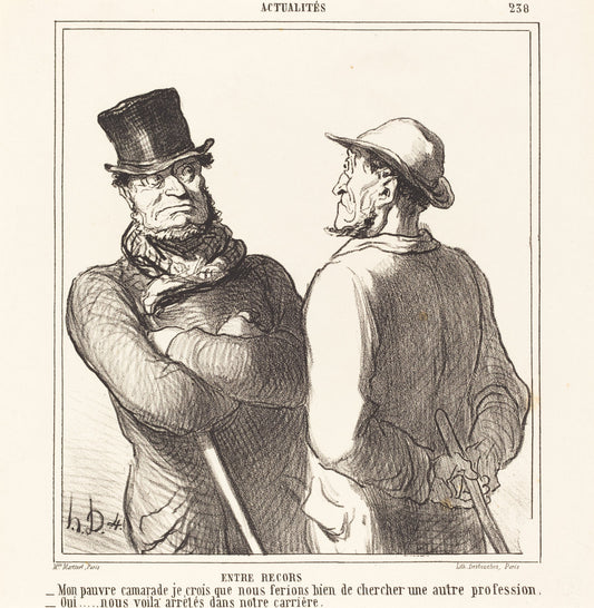 Entre recors by Honoré Daumier (French, 1808 - 1879), 16X12"(A3)Poster Print