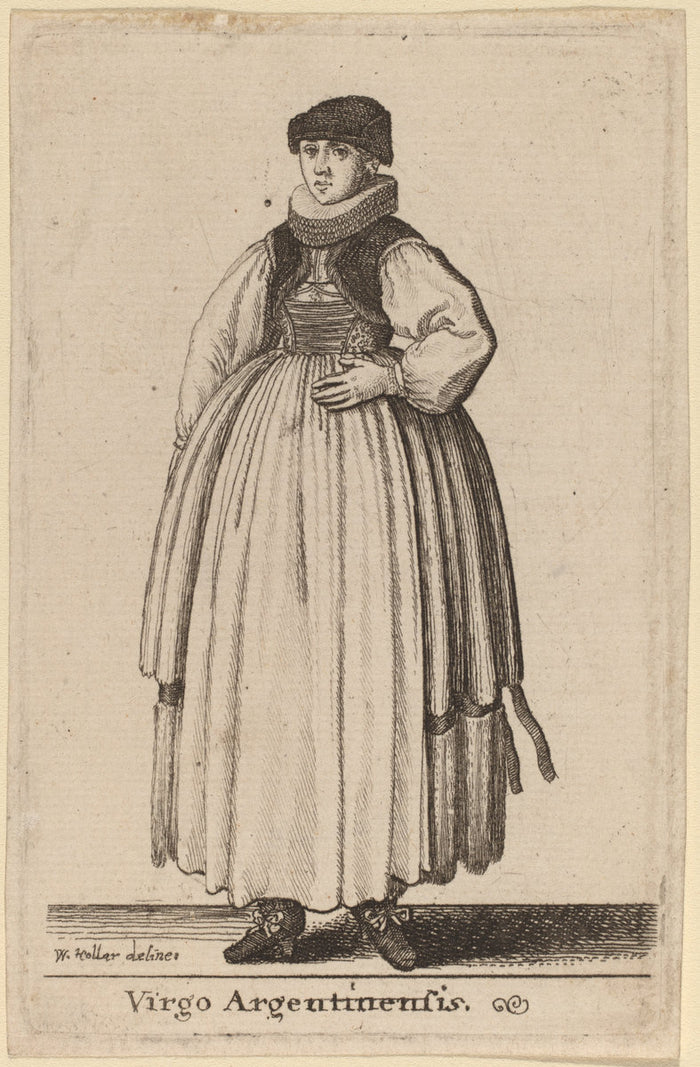 Virgo Argentinensis by Wenceslaus Hollar (Bohemian, 1607 - 1677), 16X12