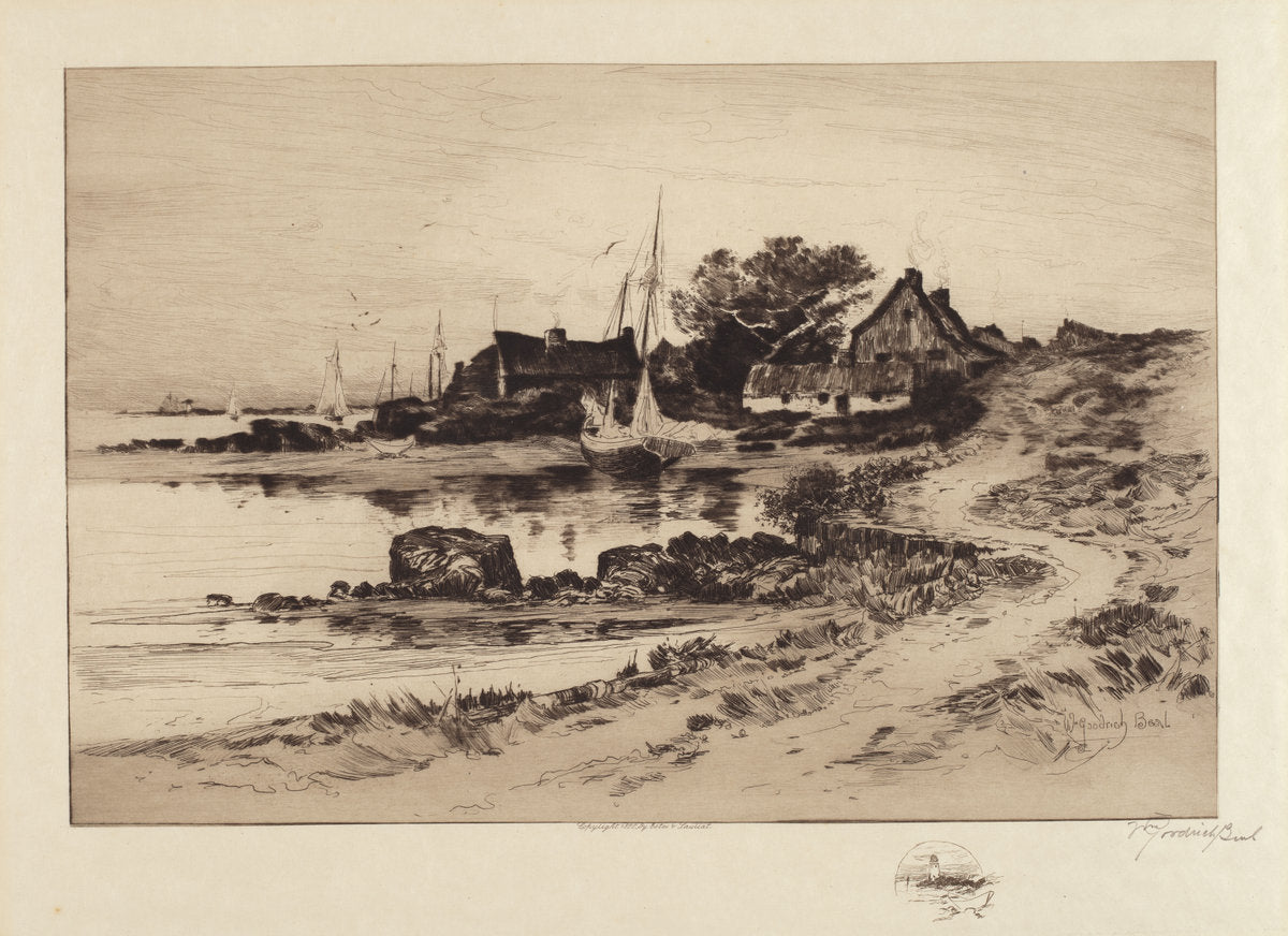 Old Gloucester Shore by William Goodrich Beal (American, active 1880 - 1892), 16X12"(A3)Poster Print