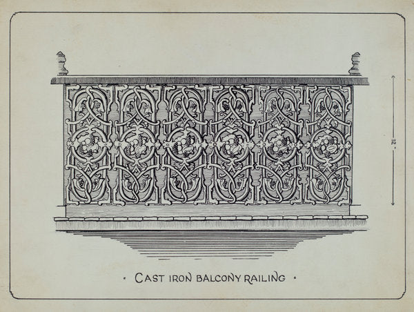 Balcony Railing by Lucien Verbeke (American, active c. 1935), 16X12"(A3)Poster Print