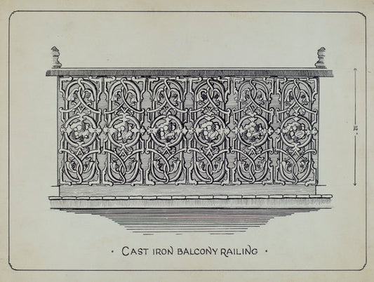 Balcony Railing by Lucien Verbeke (American, active c. 1935), 16X12"(A3)Poster Print