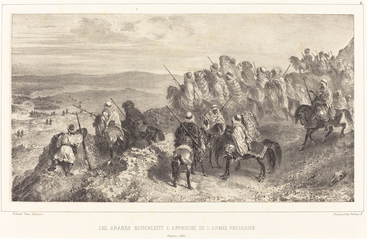 Les Arabes signalent l'approche de l'armée française by Auguste Raffet (French, 1804 - 1860), 16X12"(A3)Poster Print