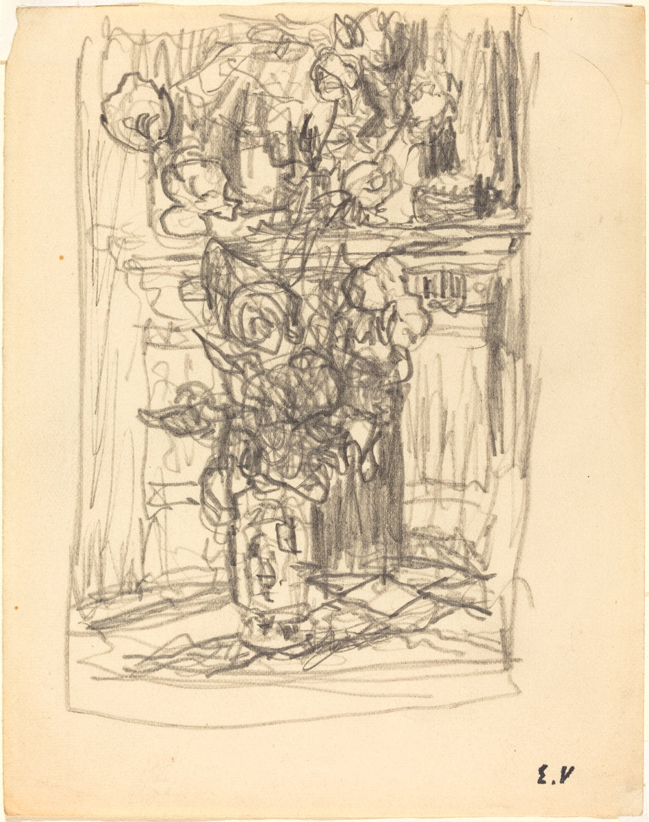 Vase of Flowers by Edouard Vuillard (French, 1868 - 1940), 16X12"(A3)Poster Print