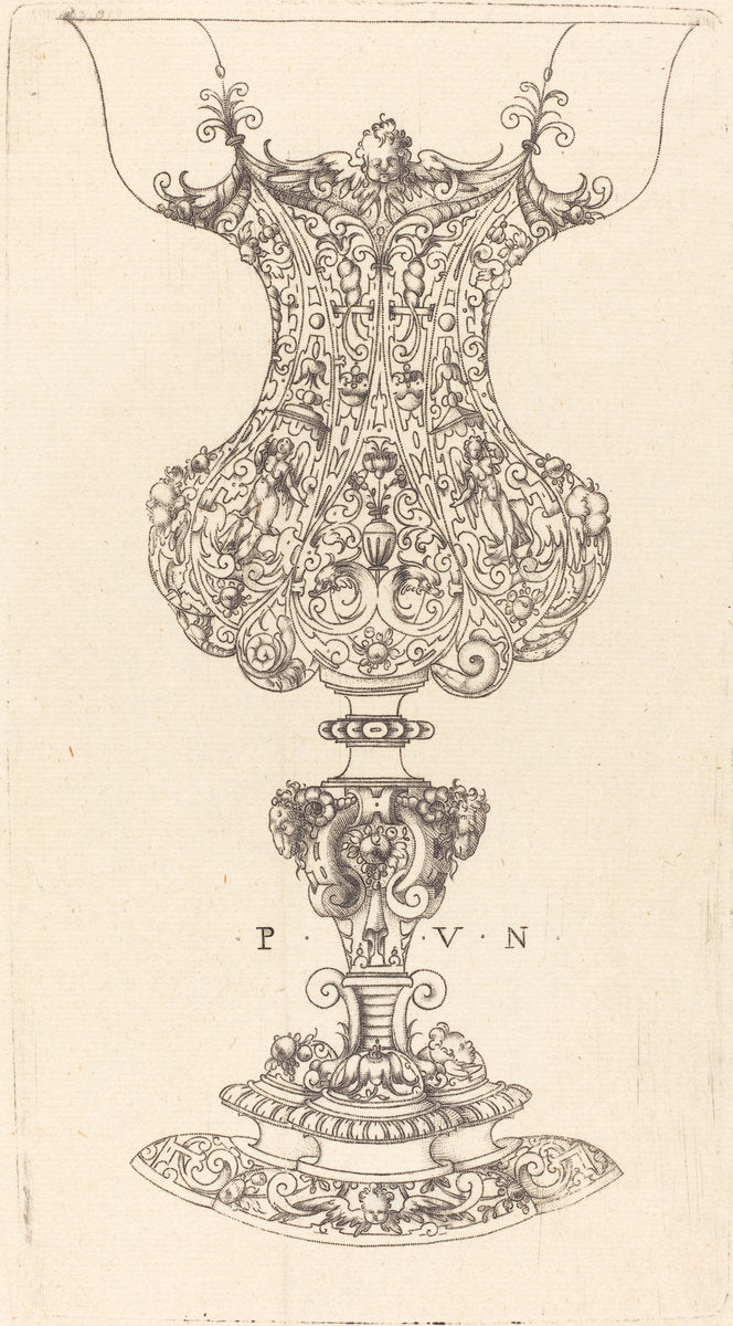 Ornamented Vase by Paul Flindt II (German, active 1601 - 1618), 16X12"(A3)Poster Print