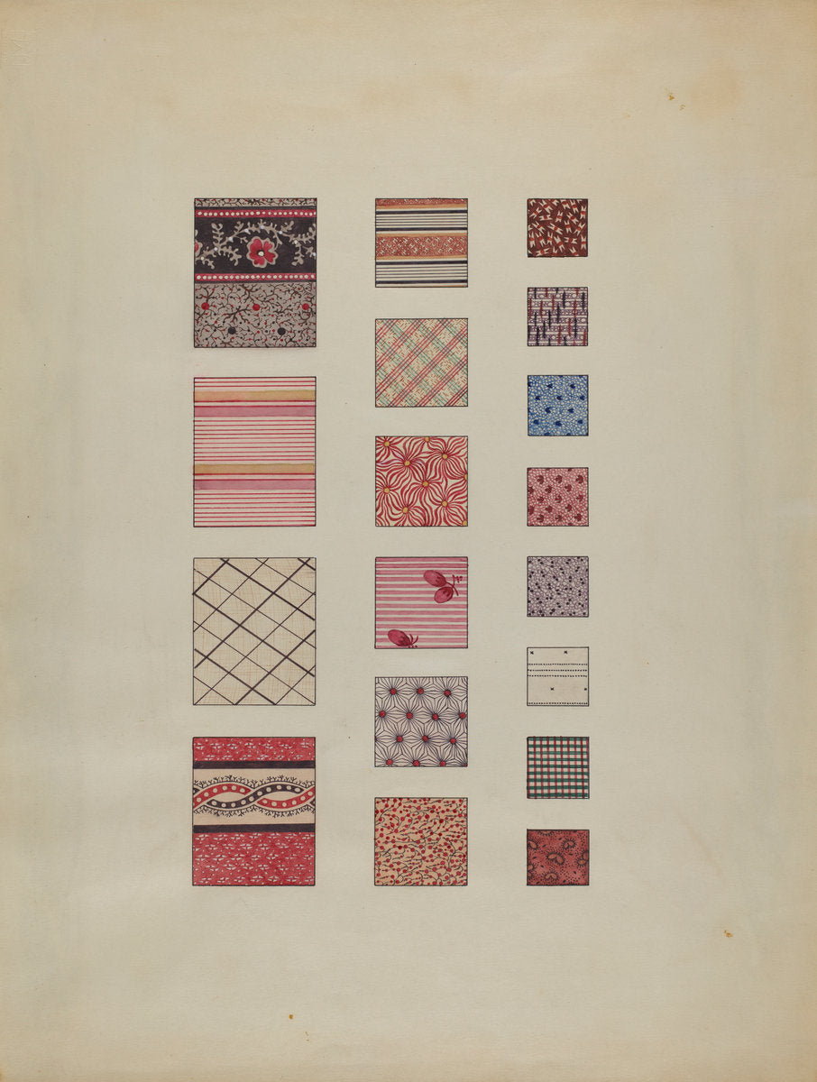Printed Cottons by Martha Reed (American, active c. 1935), 16X12"(A3)Poster Print