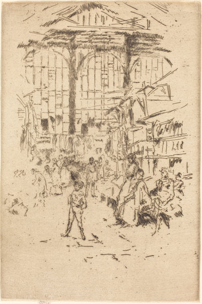 Clothes Exchange, No.II by James McNeill Whistler (American, 1834 - 1903), 16X12"(A3)Poster Print