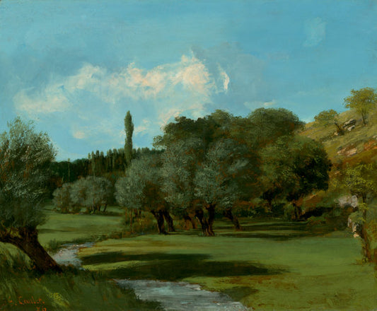 La Bretonnerie in the Department of Indre by Gustave Courbet (French, 1819 - 1877), 16X12"(A3)Poster Print