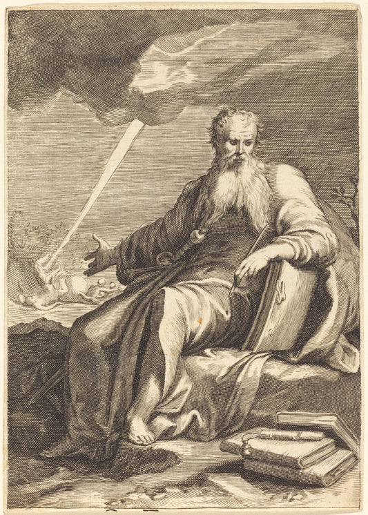 etching by after Jacques Callot (Saint Paul, Seated), 16X12"(A3)Poster Print