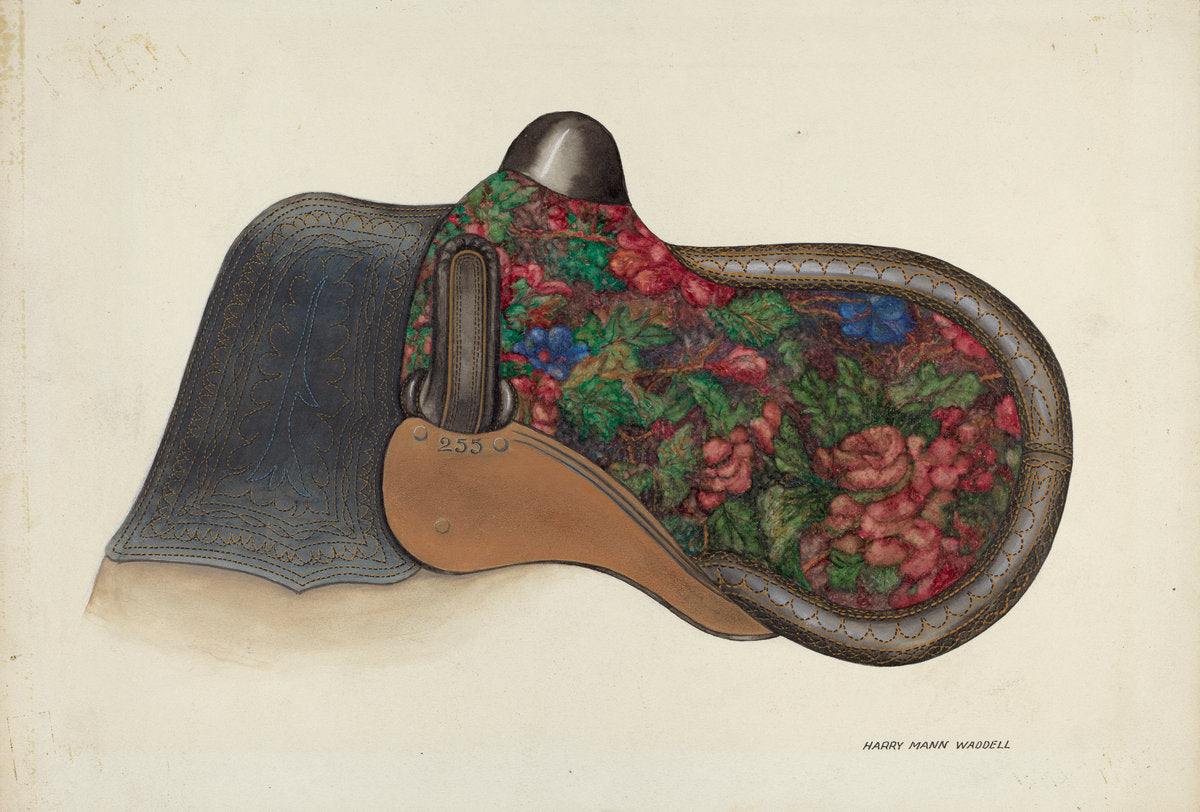 Side Saddle - California Syle by Harry Mann Waddell (American, active c. 1935), 16X12"(A3)Poster Print