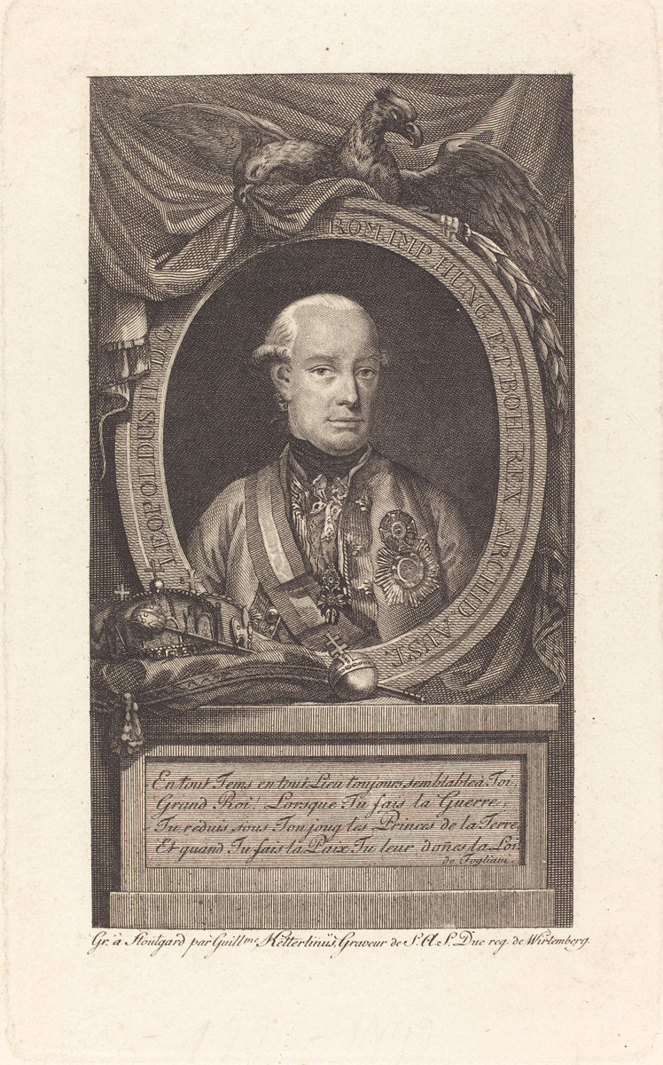 Leopold II, Holy Roman Emperor by Christian Wilhelm Ketterlinus (German, 1766 - 1803), 16X12"(A3)Poster Print