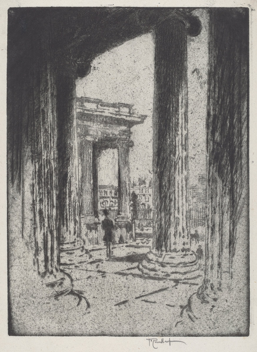 The Portico, British Museum by Joseph Pennell (American, 1857 - 1926), 16X12"(A3)Poster Print