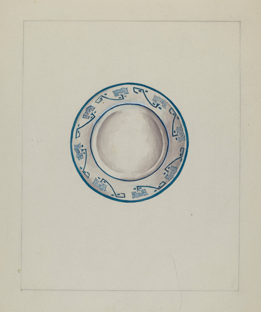 Cup Plate by Florence Stevenson (American, active c. 1935), 16X12"(A3)Poster Print