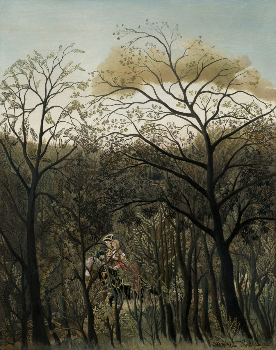 Rendezvous in the Forest by Henri Rousseau (French, 1844 - 1910), 16X12"(A3)Poster Print