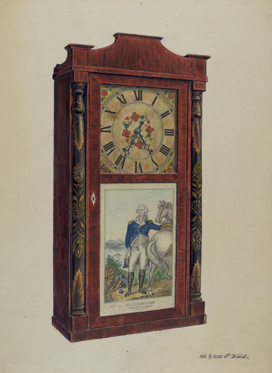 Clock by Paul Ward (American, active c. 1935), 16X12"(A3)Poster Print