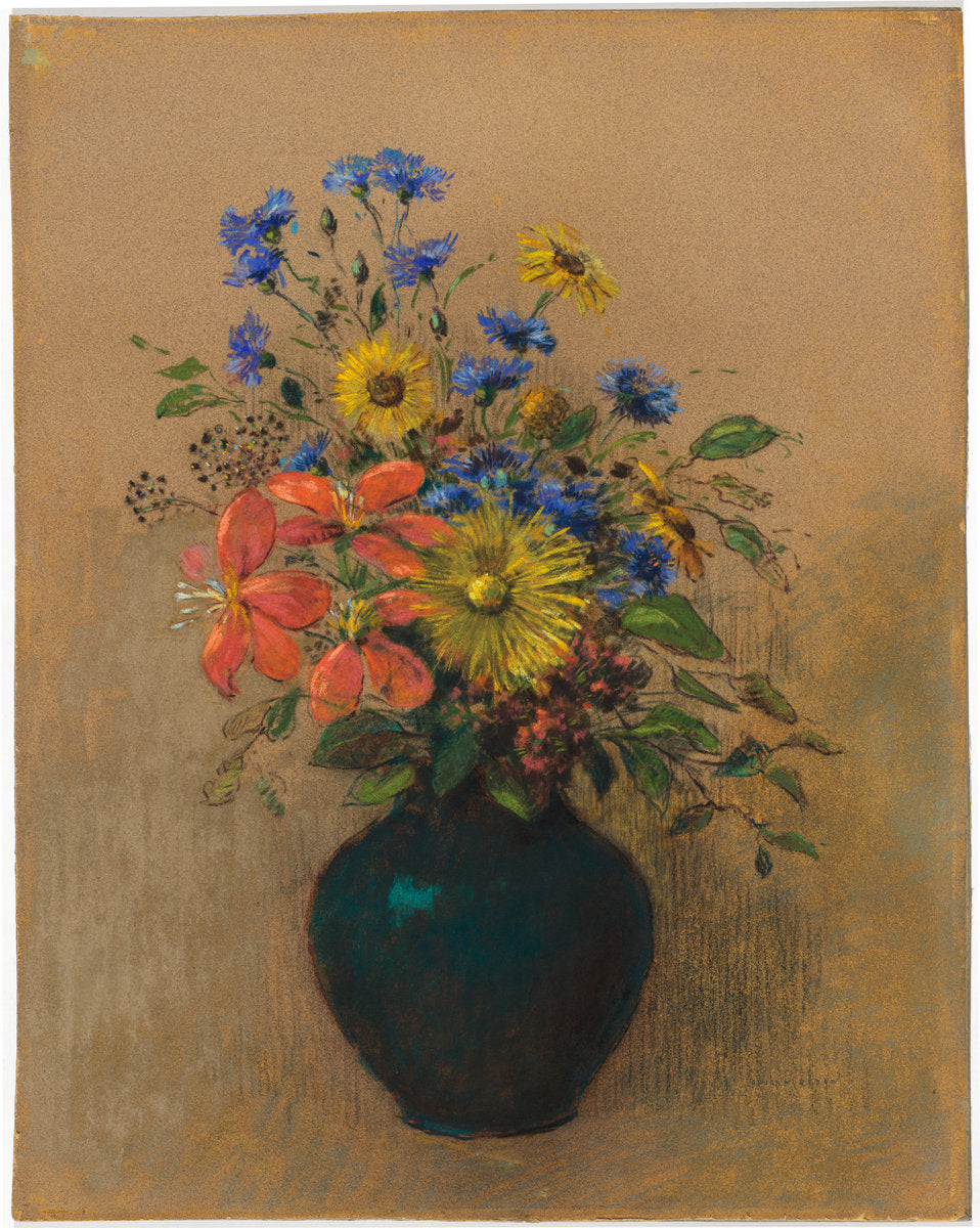 Wildflowers by Odilon Redon (French, 1840 - 1916), 16X12"(A3)Poster Print