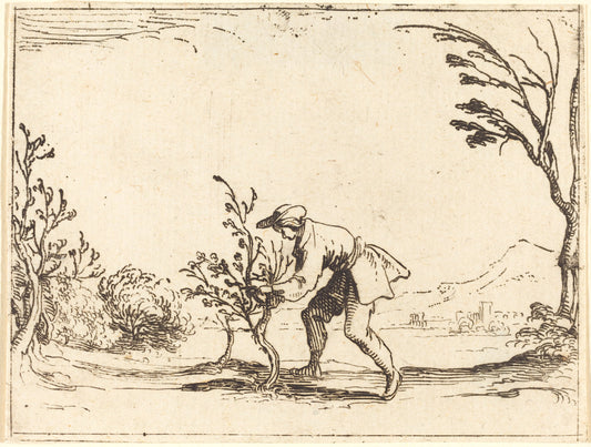 Man Cutting a Balm-Tree by Jacques Callot (French, 1592 - 1635), 16X12"(A3)Poster Print