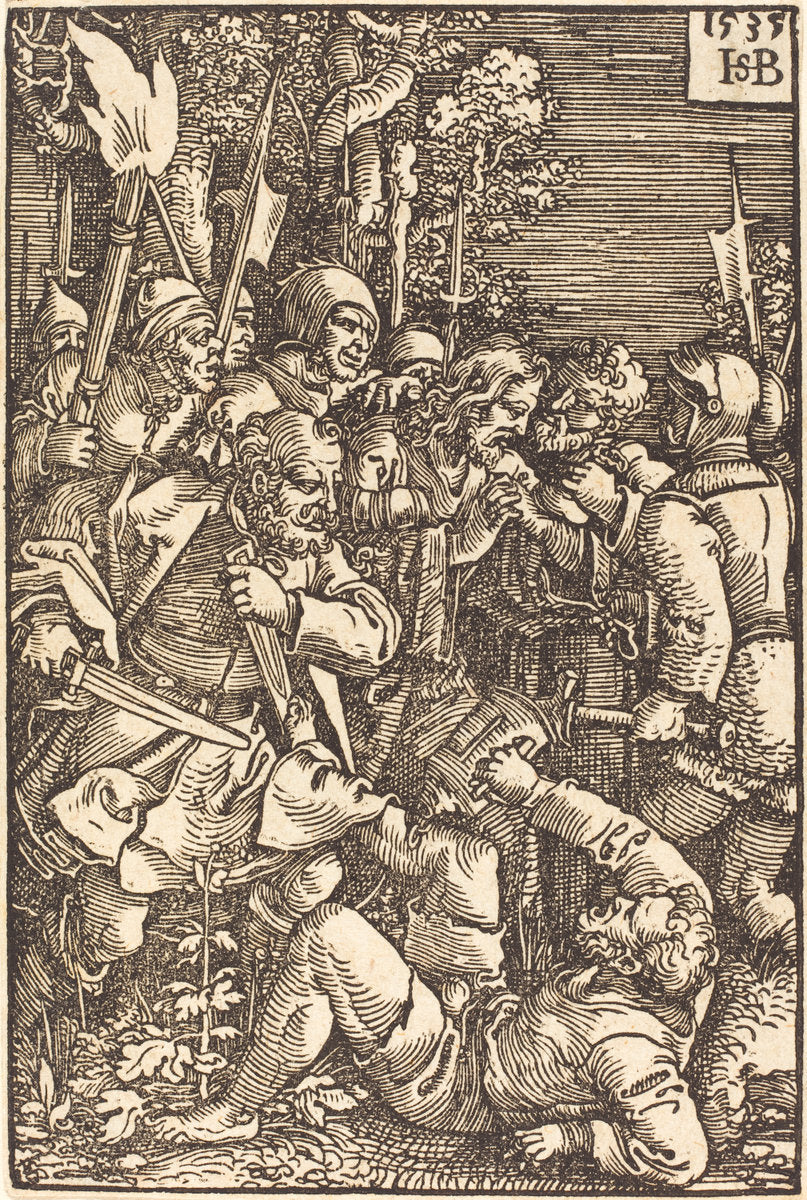 Christ Taken Captive by Sebald Beham (German, 1500 - 1550), 16X12"(A3)Poster Print