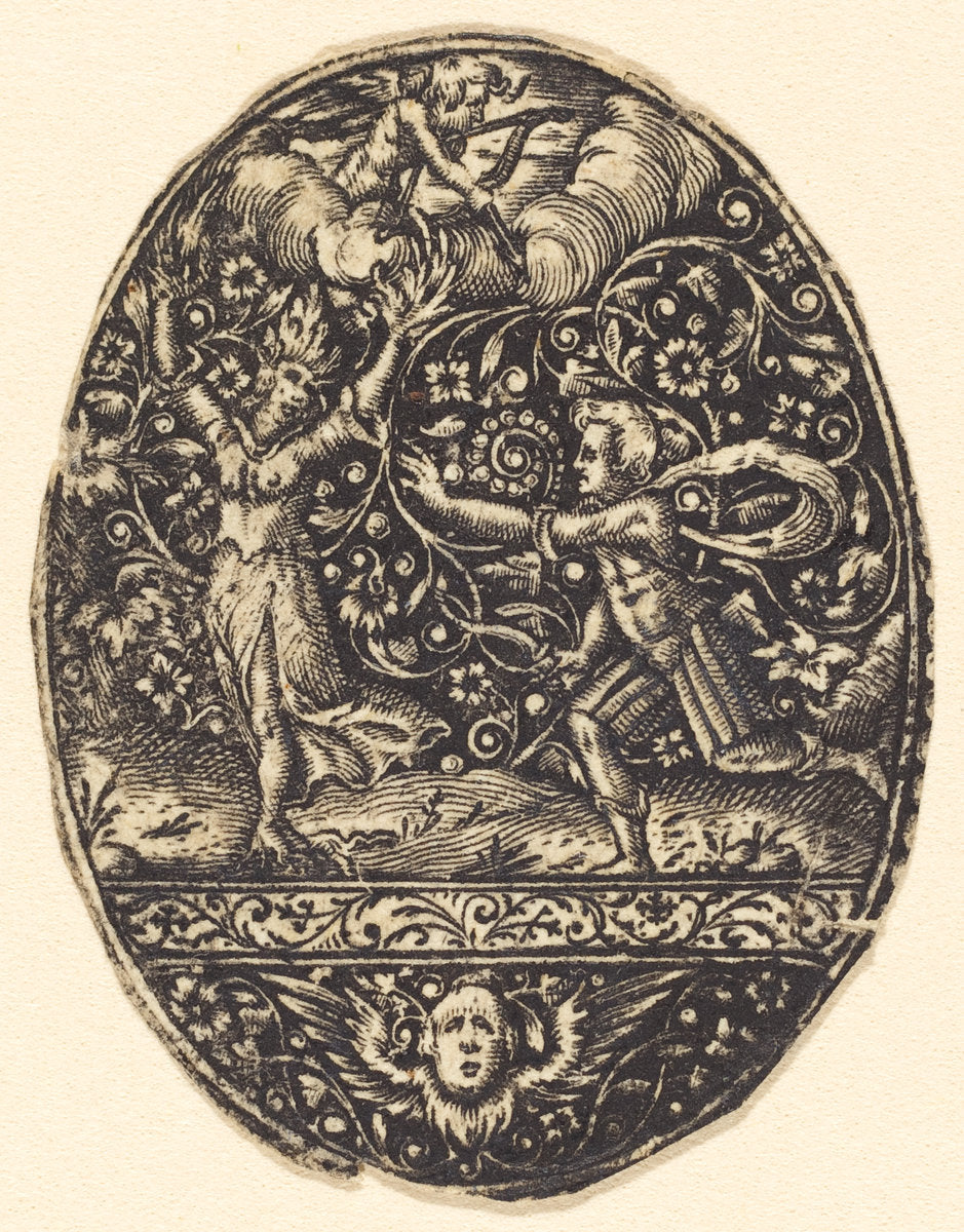 Apollo and Daphne by Antoine Jacquard (French, died 1652), 16X12"(A3)Poster Print