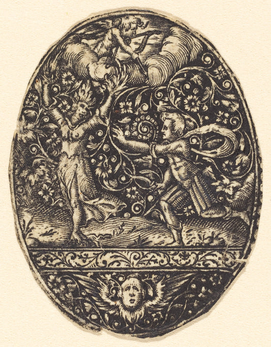 Apollo and Daphne by Antoine Jacquard (French, died 1652), 16X12"(A3)Poster Print