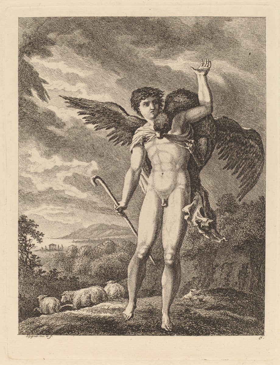 The Rape of Ganymede by Salomon Gessner (Swiss, 1730 - 1788), 16X12"(A3)Poster Print