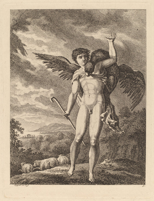 The Rape of Ganymede by Salomon Gessner (Swiss, 1730 - 1788), 16X12"(A3)Poster Print