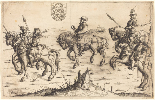 Herberstein's Journey to Denmark by Augustin Hirschvogel (German, 1503 - 1553), 16X12"(A3)Poster Print