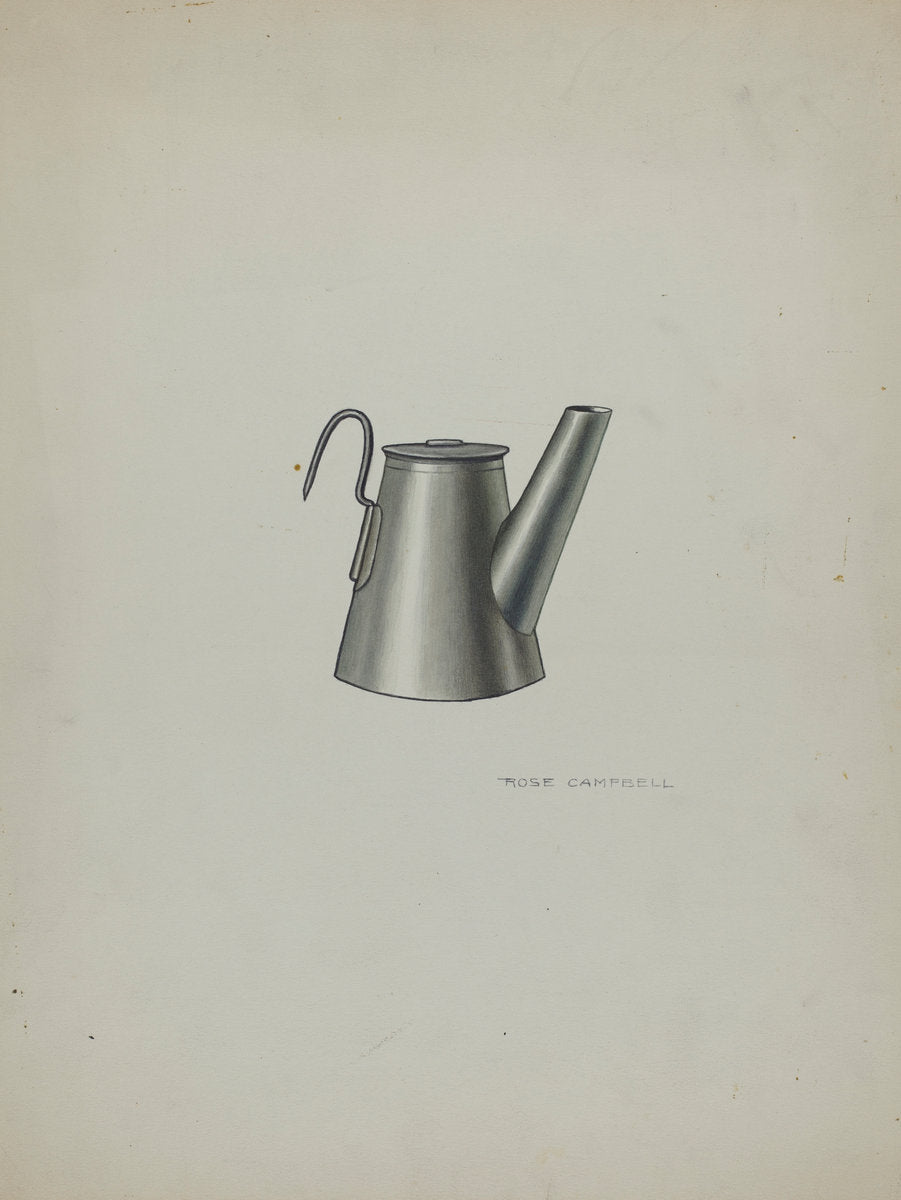 Miner's Oil Lamp by Rose Campbell-Gerke (American, active c. 1935), 16X12"(A3)Poster Print