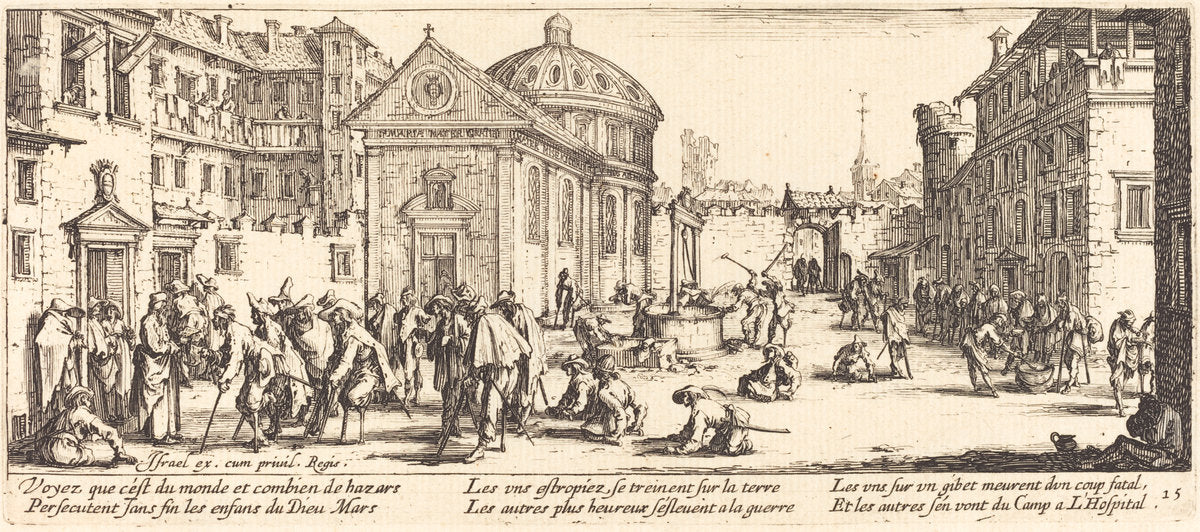 The Hospital by Jacques Callot (French, 1592 - 1635), 16X12"(A3)Poster Print